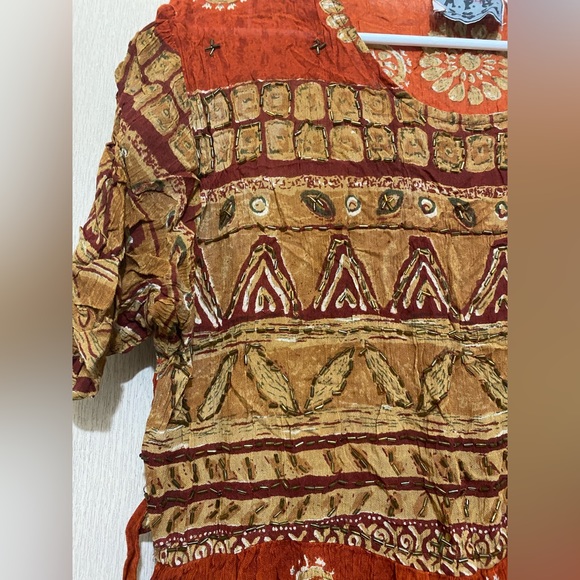 100% Rayon Vintage Bohemian Indian Dress - Picture 3 of 6